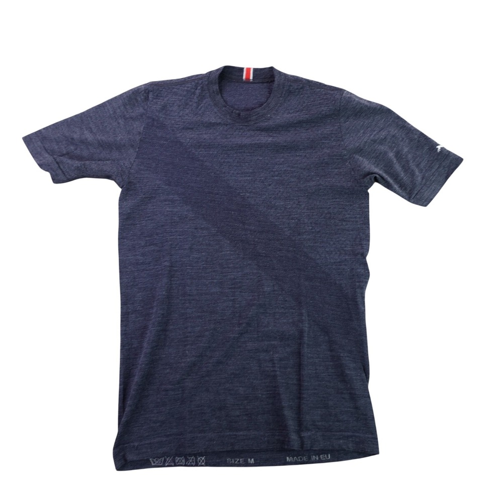 Tracksmith Harrier T-Shirt Men Size M Navy Blue Merino Wool Blend Short Sleeve